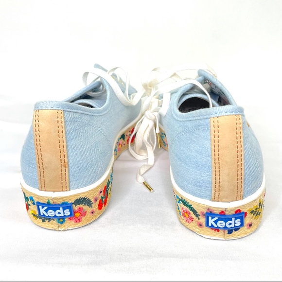 Anthropologie Keds x Rifle Paper Co. Rosalie Embroidered Triple Kick Sneakers 10 - Picture 10 of 14
